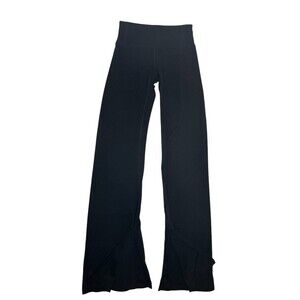 Athleta Powervita Barre Skinny Flare Split Hem Pants Womens XS Black